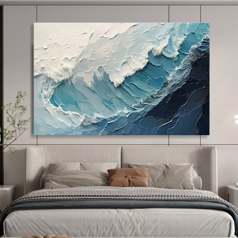 Textured Ocean Wave Art for Coastal Home Living Room Focal Points DLZ3256