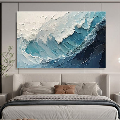 Textured Ocean Wave Art for Coastal Home Living Room Focal Points DLZ3256
