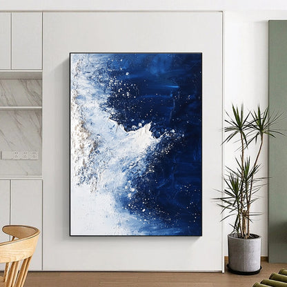Blue and White Ocean Waves for Coastal Bedroom & Nautical Living Room STSC341