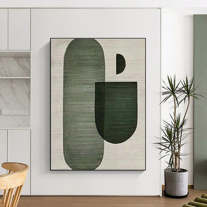 Green Geometric Shapes Art for Modern Office Lounge & Minimalist Home Study DLZ1520