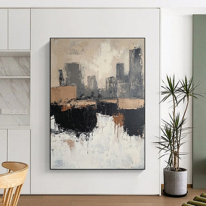 Abstract Cityscape in Neutrals for Urban Penthouse & Modern Gallery STSC412