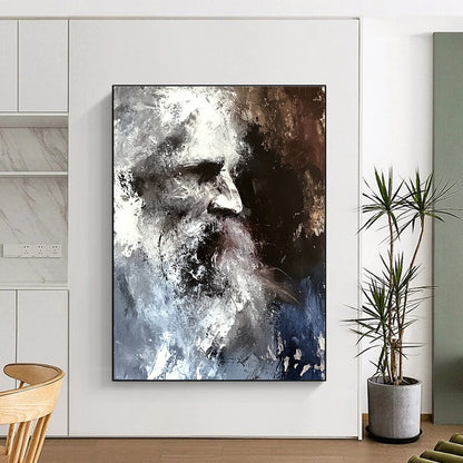 Monochrome Portrait with Texture for Thoughtful Study & Contemporary Art Gallery STSC229