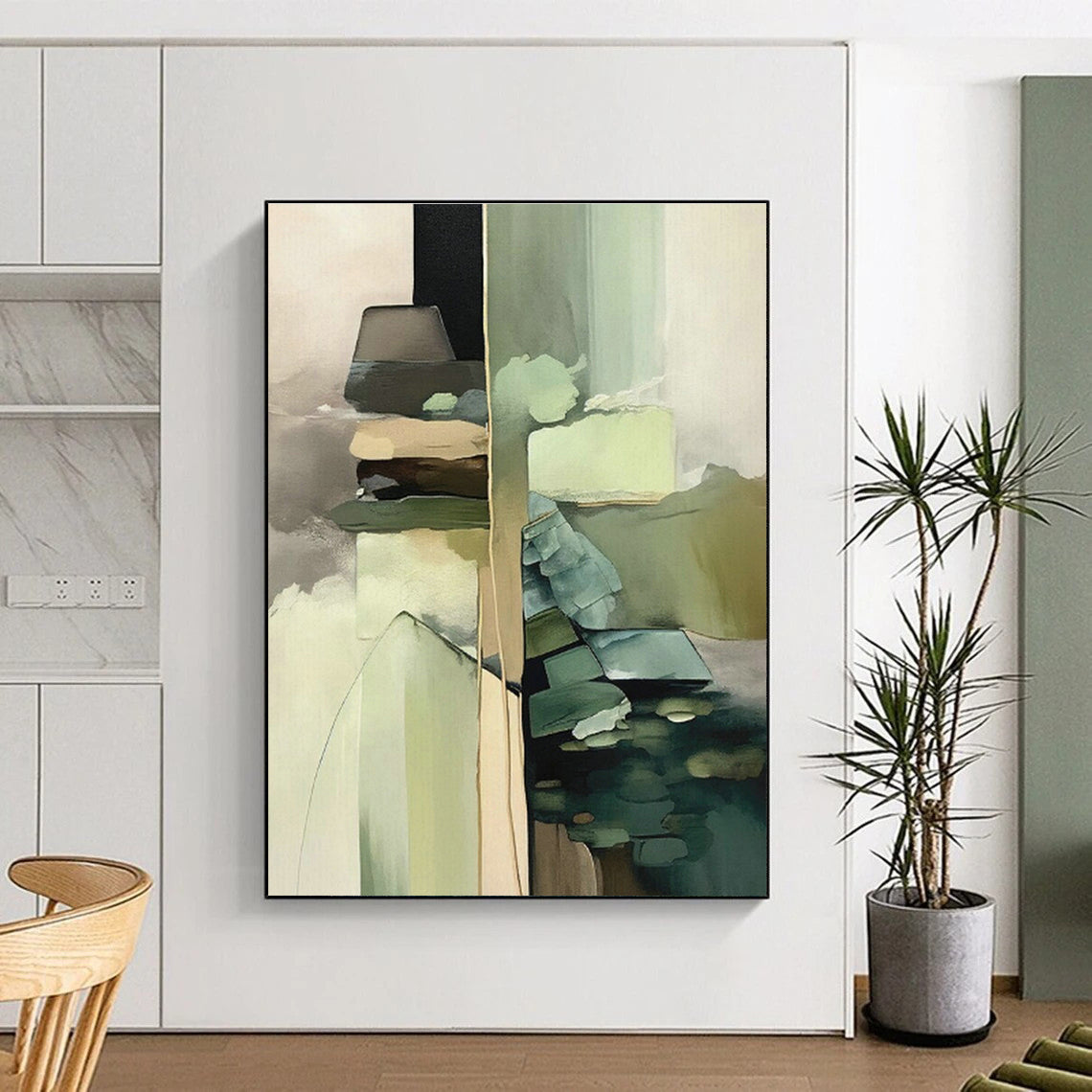Collage - Style Geometric Abstract Art for Creative Studio & Bohemian Home Gallery Wall DLZ1623