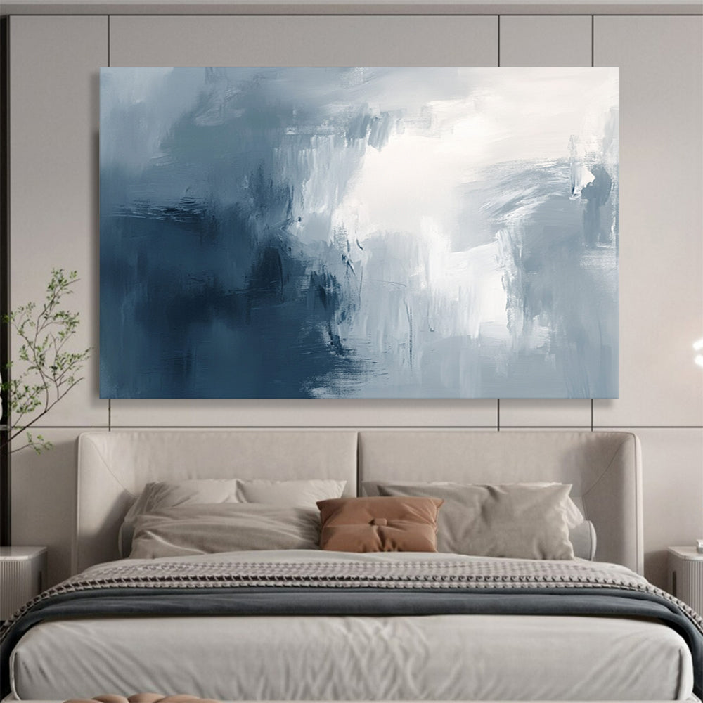 Gray - Toned Abstract Mist Art for Urban Spa & Minimalist Living Room SC048
