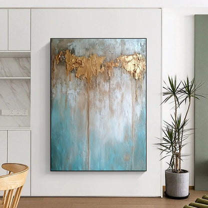 Gold - Drip Textured Art for Luxury Retail Store & High - End Home Dining Room STSC136