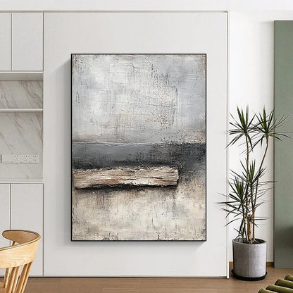 Gray - Brown Textured Abstract Art for Industrial - Themed Home & Artistic Workshop STSC138