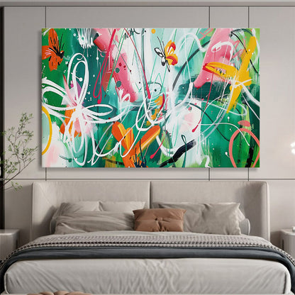Butterfly Graffiti Abstract Art for Bohemian Café Backdrops DLZ2607
