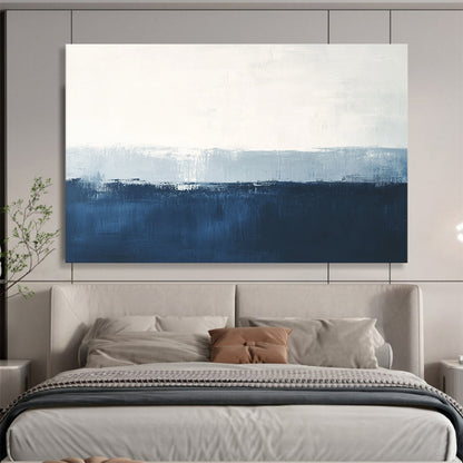 Blue - White Abstract Art for Meditation Space & Minimalist Bedroom SC027