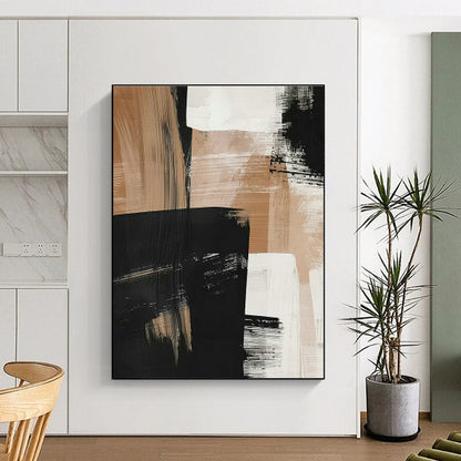 Brown - Black Abstract Painting for Industrial - Style Loft & Corporate Boardroom DLZ0659
