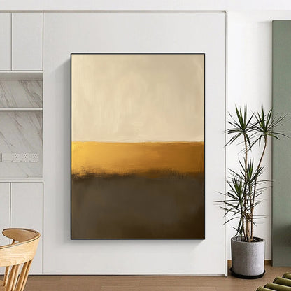 Minimalist Gold & Neutral Divide Art for Modern Office & Sophisticated Dining STSC112