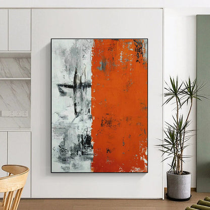 Orange - Grey Abstract Art for Living Room & Bedroom DLZ0494