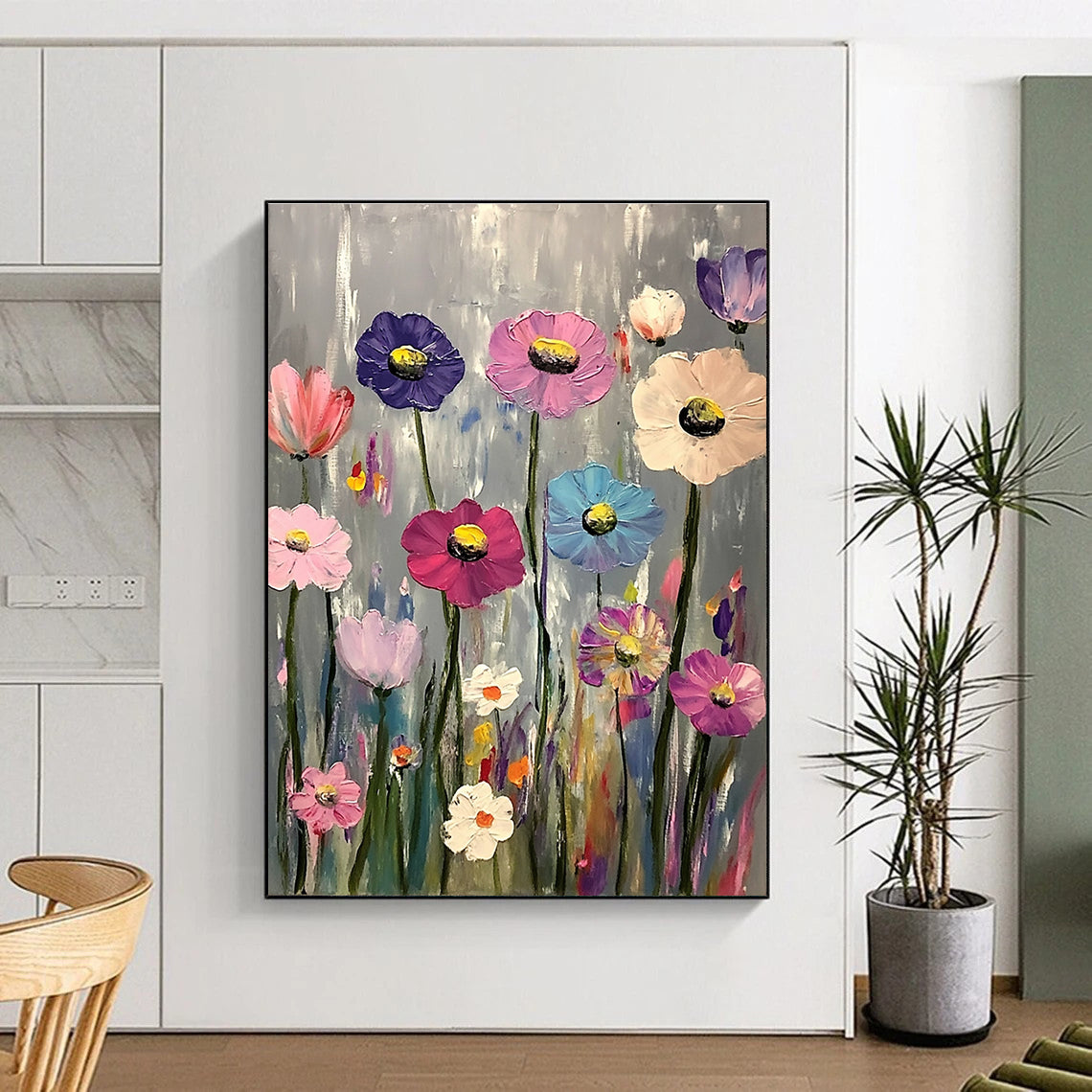 Colorful Wildflowers Art for Bohemian Home Bedroom & Garden - Themed Restaurant STSC1033