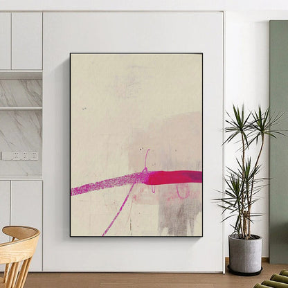 Pink - Purple Line Abstract Art for Bohemian Café & Creative Writing Studio DLZ1942