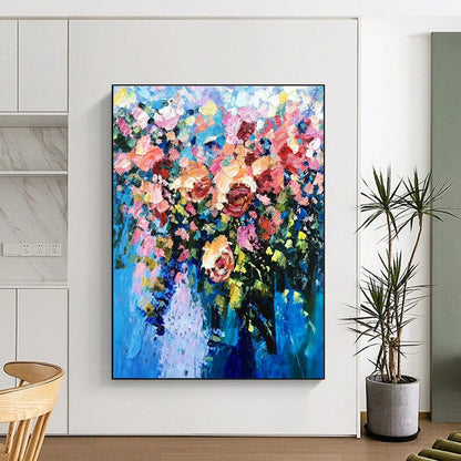 Colorful Flower Bouquet Oil Painting for Romantic Wedding Venue & Garden - Inspired Café DLZ1356