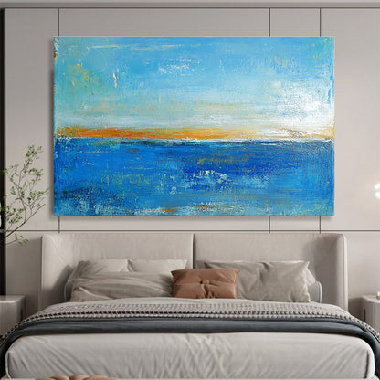 Blue - Orange Sea Abstract Art for Seaside Resort & Meditation Space SC034