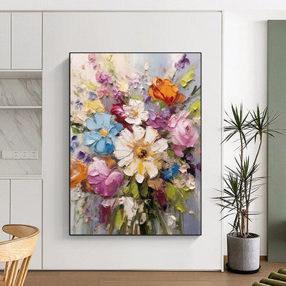 Textured Flower Bouquet Art for Florist Shop & Living Room DLZ2293