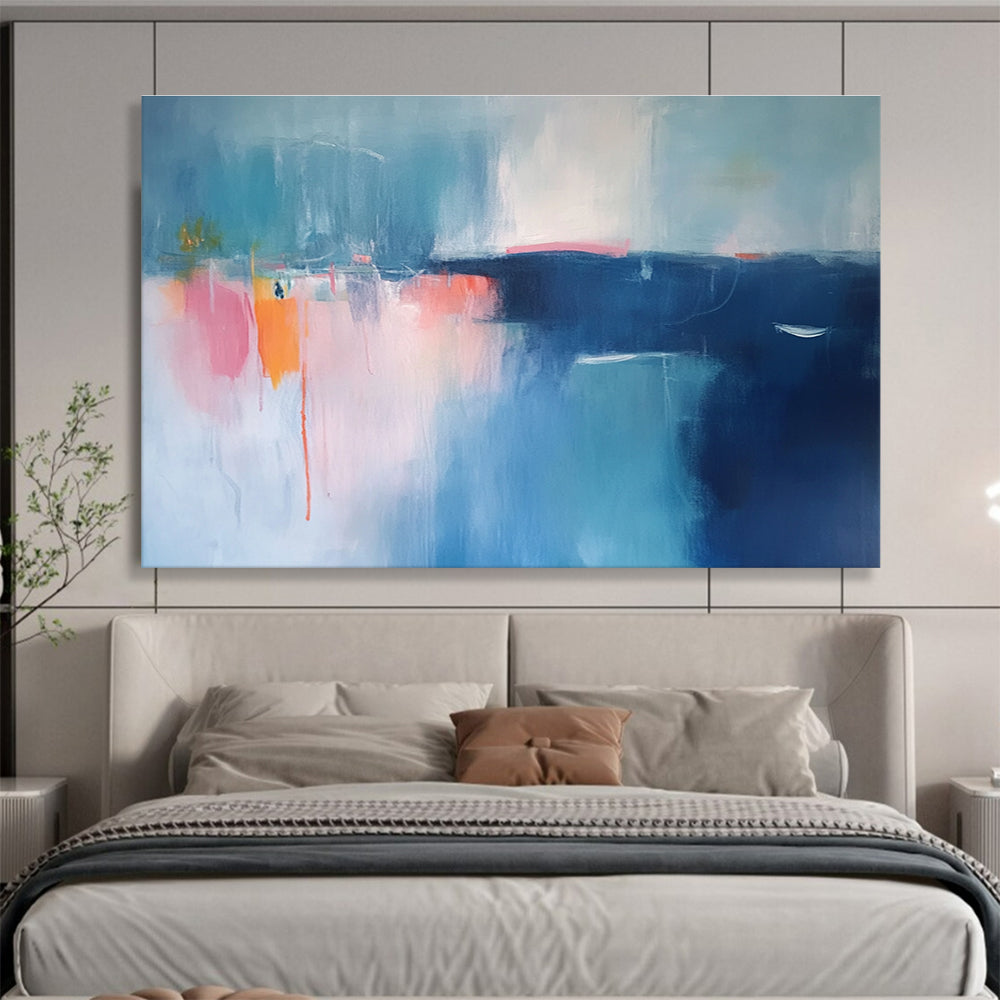 Soft - Hued Coastal Abstract Art for Seaside Spa & Light - Filled Bedroom SC063