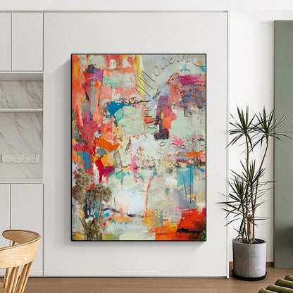 Colorful Abstract Art with Dried Flowers for Bohemian Home & Art Festival Booth DLZ1827