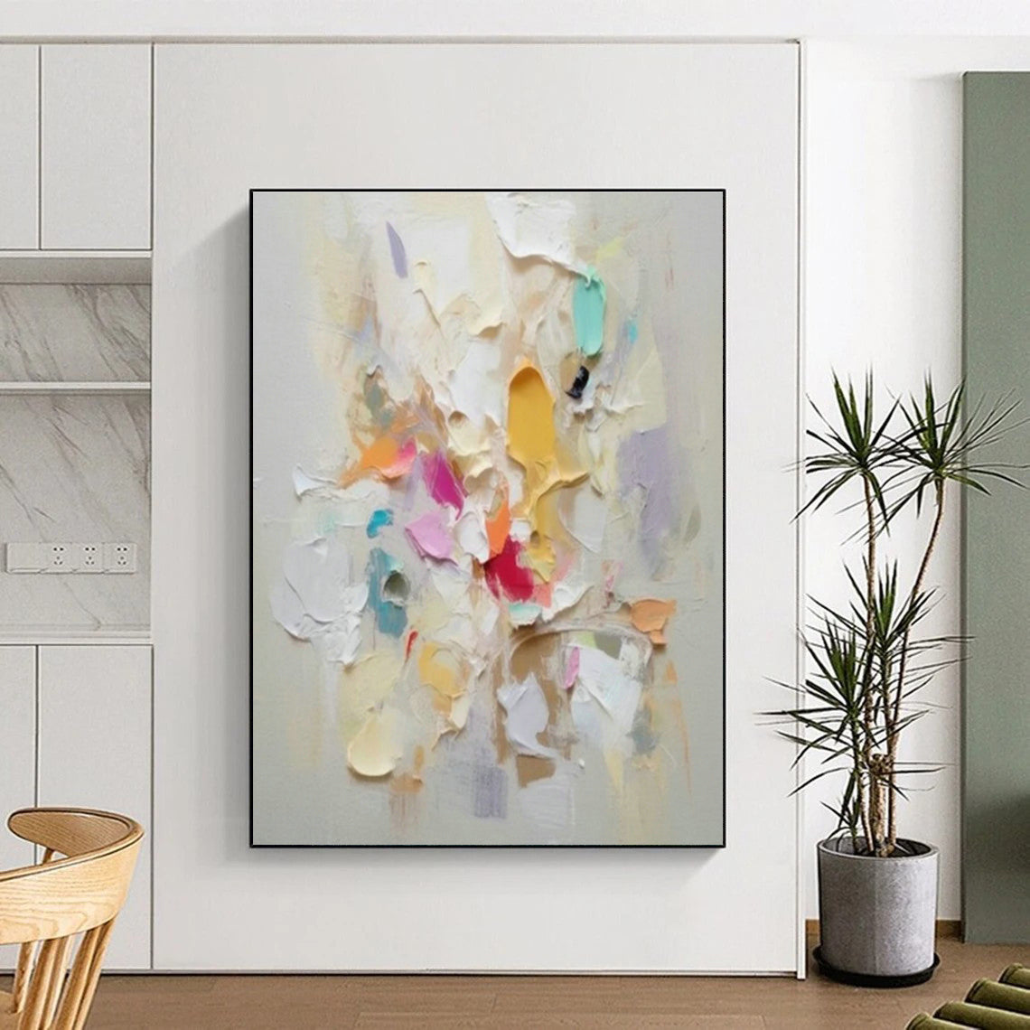 Colorful Thick - Paint Abstract Art for Bohemian Living Room & Art Studio Lounge DLZ0980