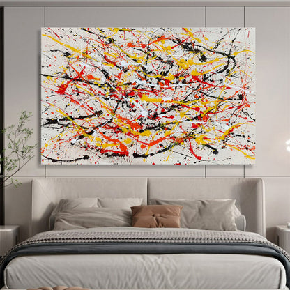 Yellow - Red Splash Abstract Art for Modern Art Gallery Interactive Installations DLZ2687