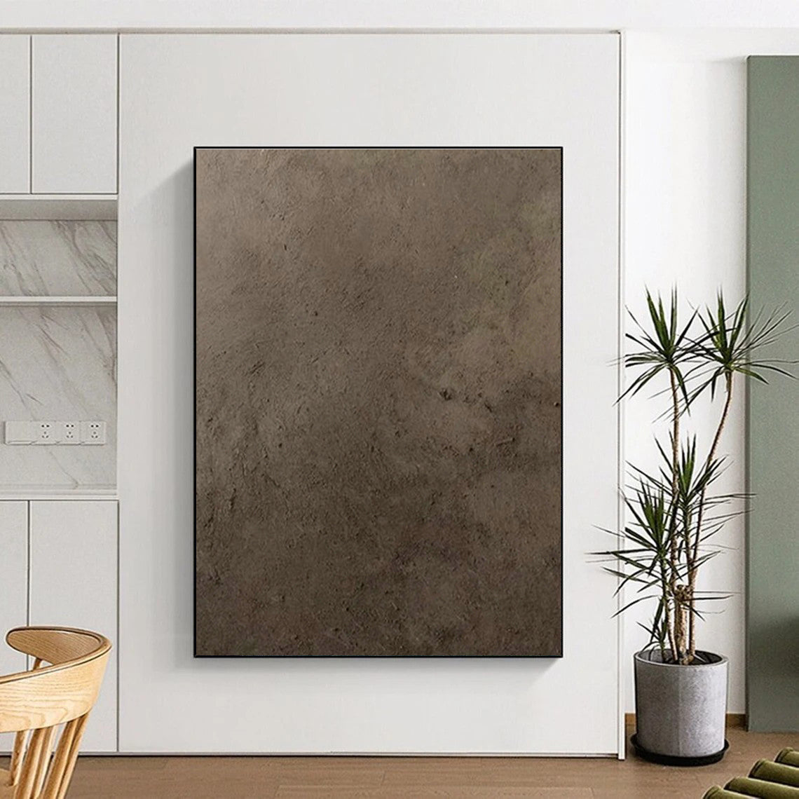 Dark Brown Solid Abstract Art for Rustic Home & Art Gallery DLZ1123