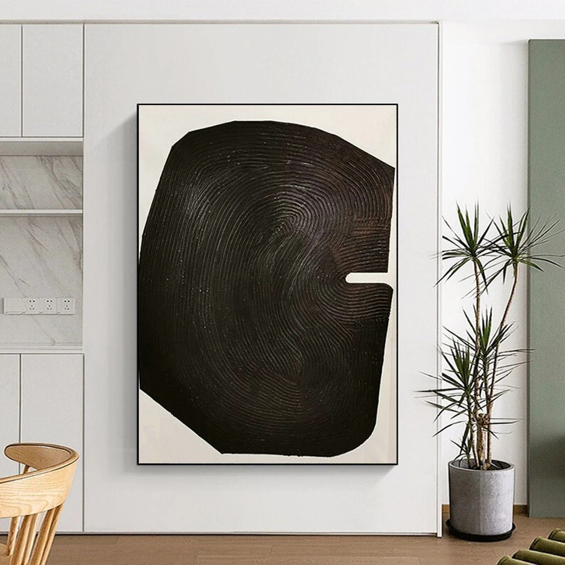 Black Textured Abstract Art for Contemporary Art Gallery & Luxury Boutique DLZ1059