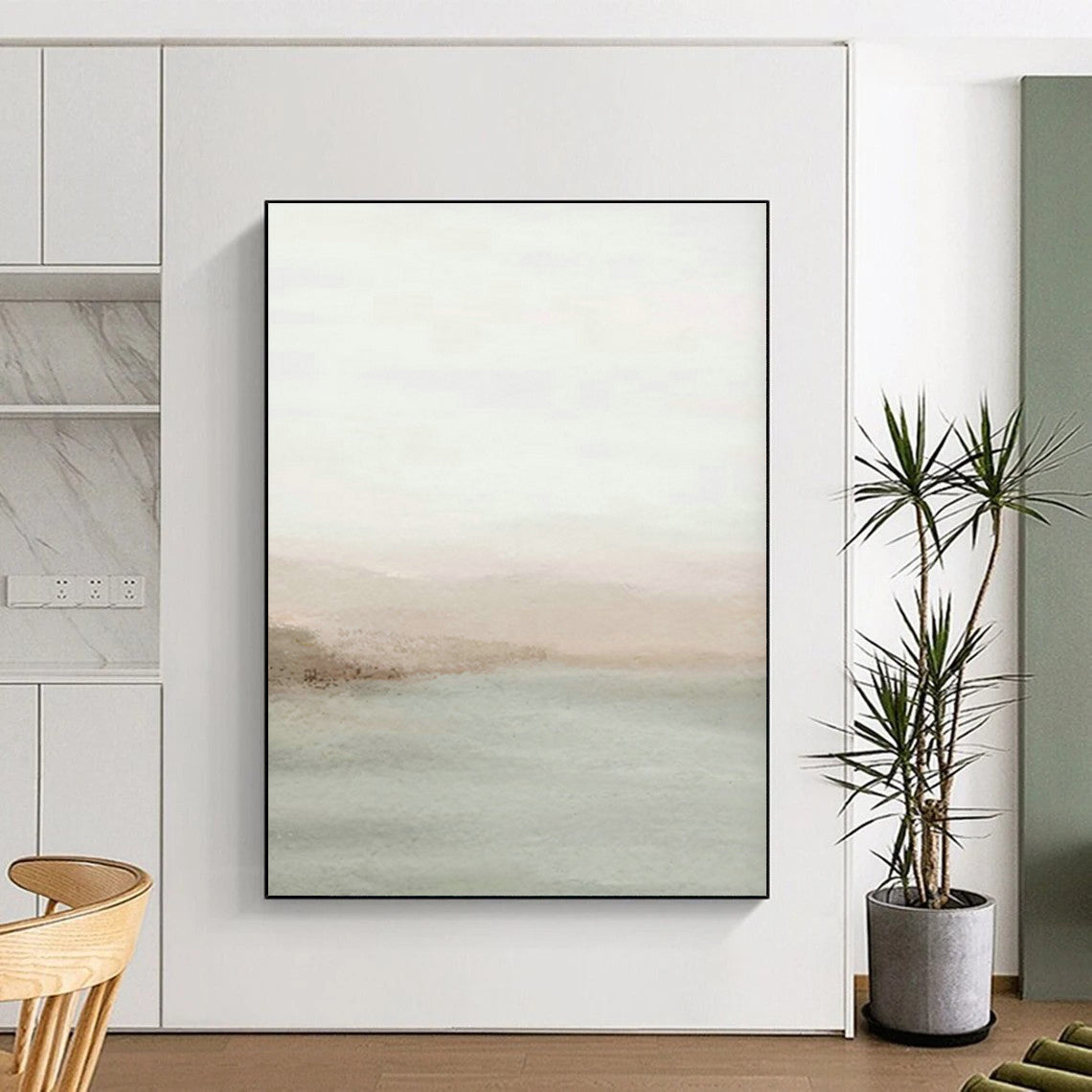 Minimalist Waterfront Art for Neutral - Toned Living Room & Artistic Beach House DLZ0726