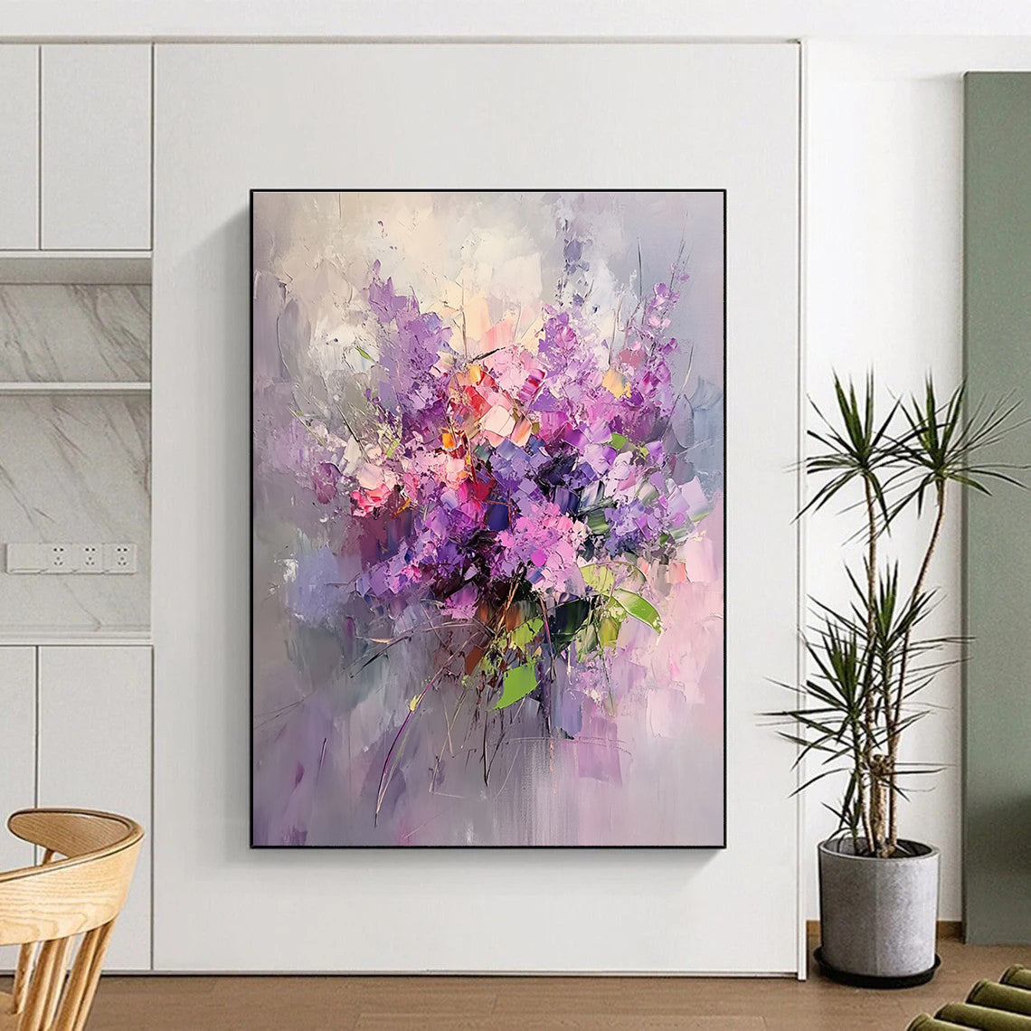 Purple Flower Bouquet (Impasto) for Romantic Wedding Venue & Feminine Boudoir STSC926