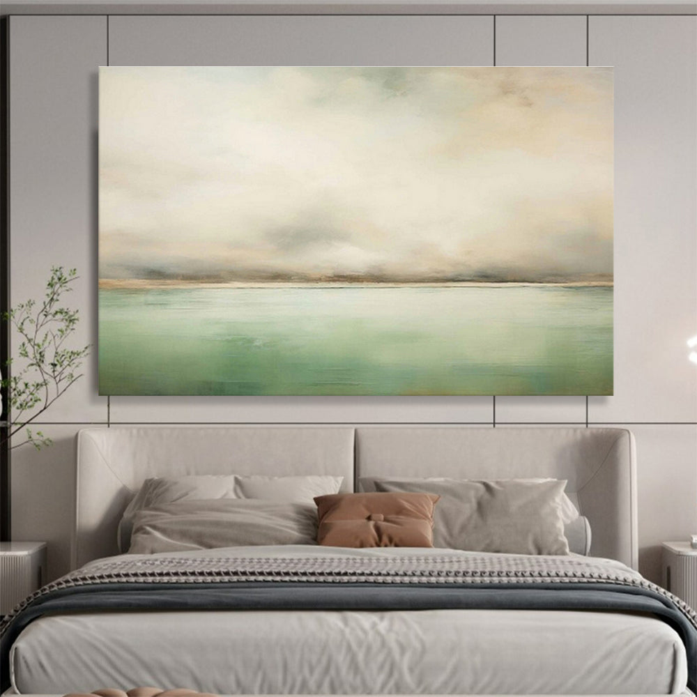 Soft - Toned Sky - Water Painting for Coastal Bedroom Retreats DLZ2543