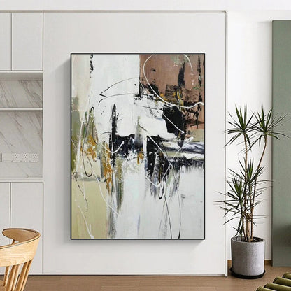 Black - White - Gold Abstract Art for Office & Living Room DLZ0320