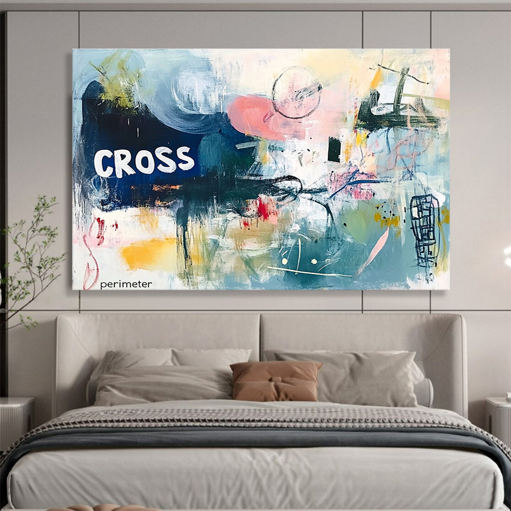 Abstract with 'CROSS' Art for Edgy Café & Creative Studio SC307