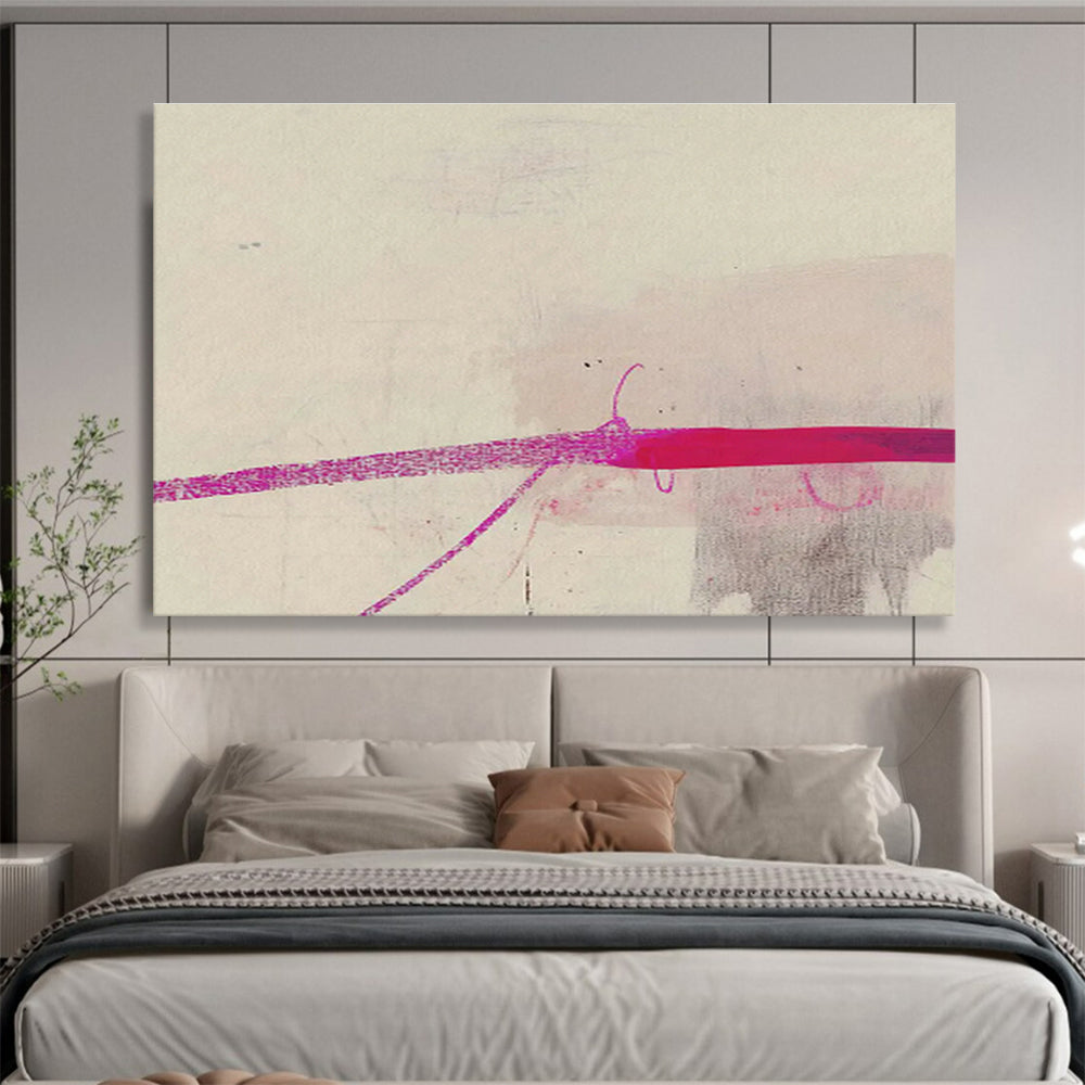 Pink - Purple Line Abstract Art for Minimalist Studio Workspaces DLZ2663