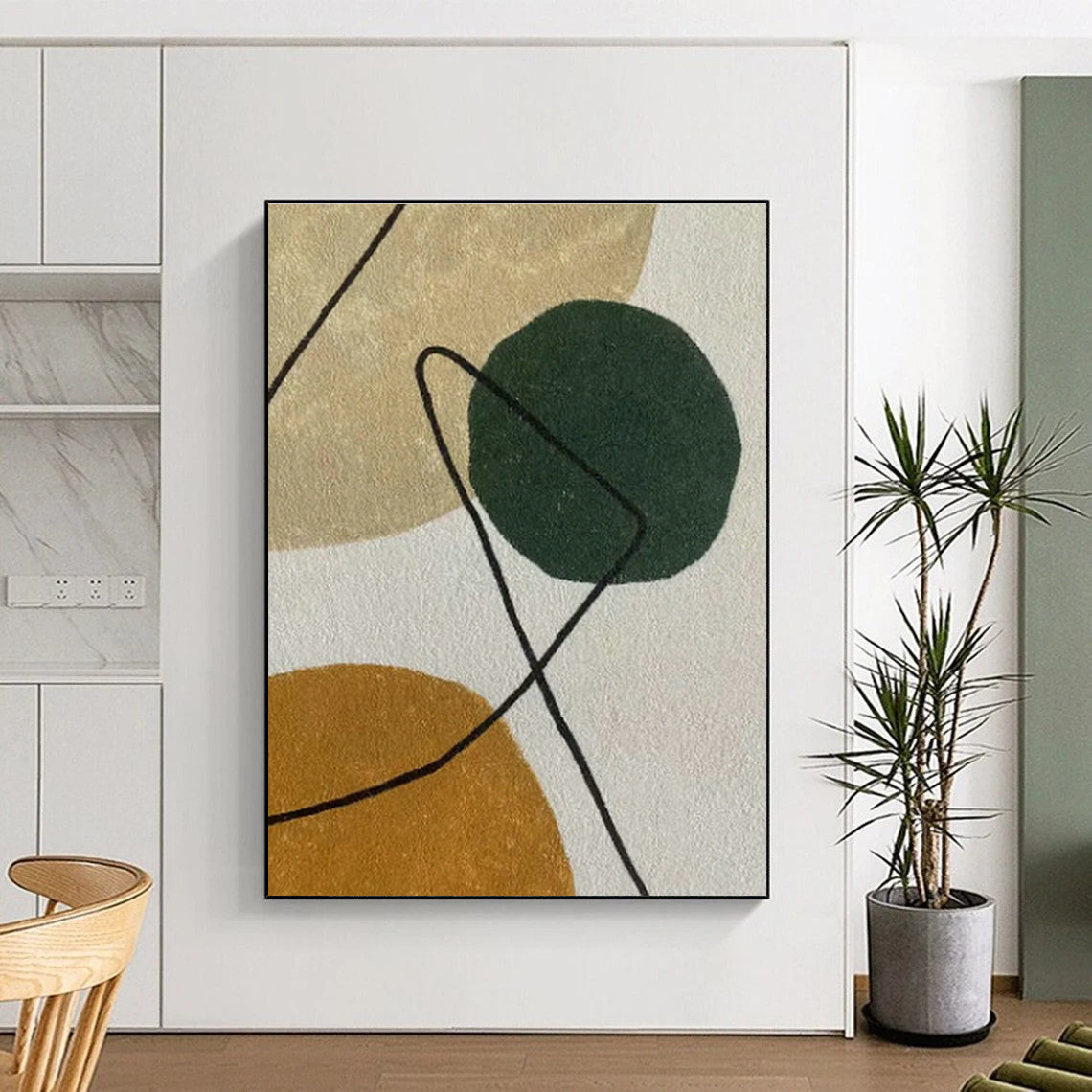 Colorful Circles with Black Lines Abstract for Kids’ Room & Studio DLZ0583