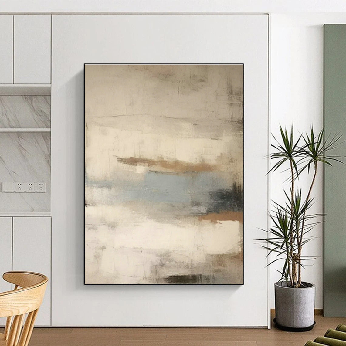 Light - Toned Abstract Art for Scandinavian - Style Nursery & Calming Wellness Center DLZ1575