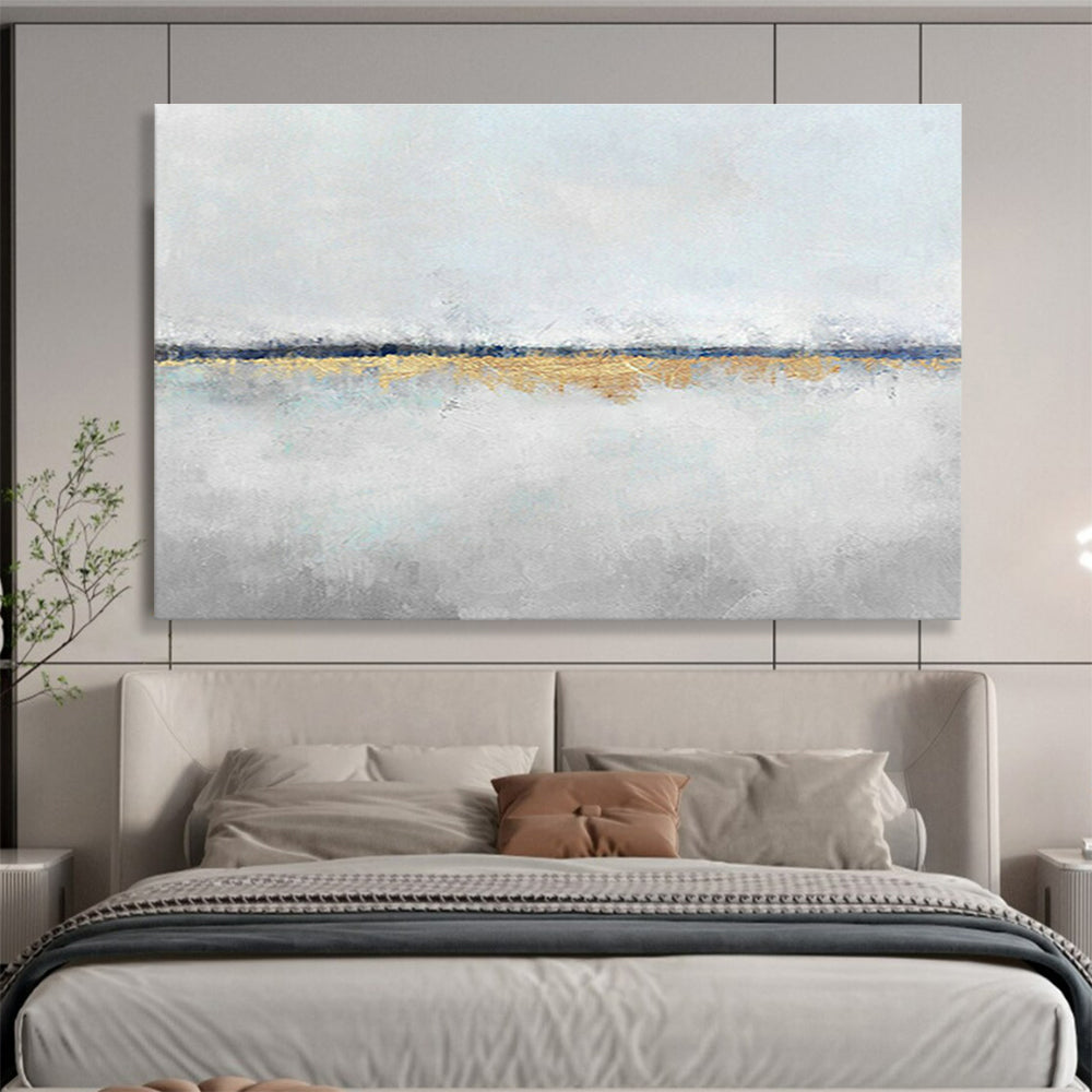 Gold - Foil Watercolor Abstract Art for Luxury Hotel Lobby Walls DLZ2603