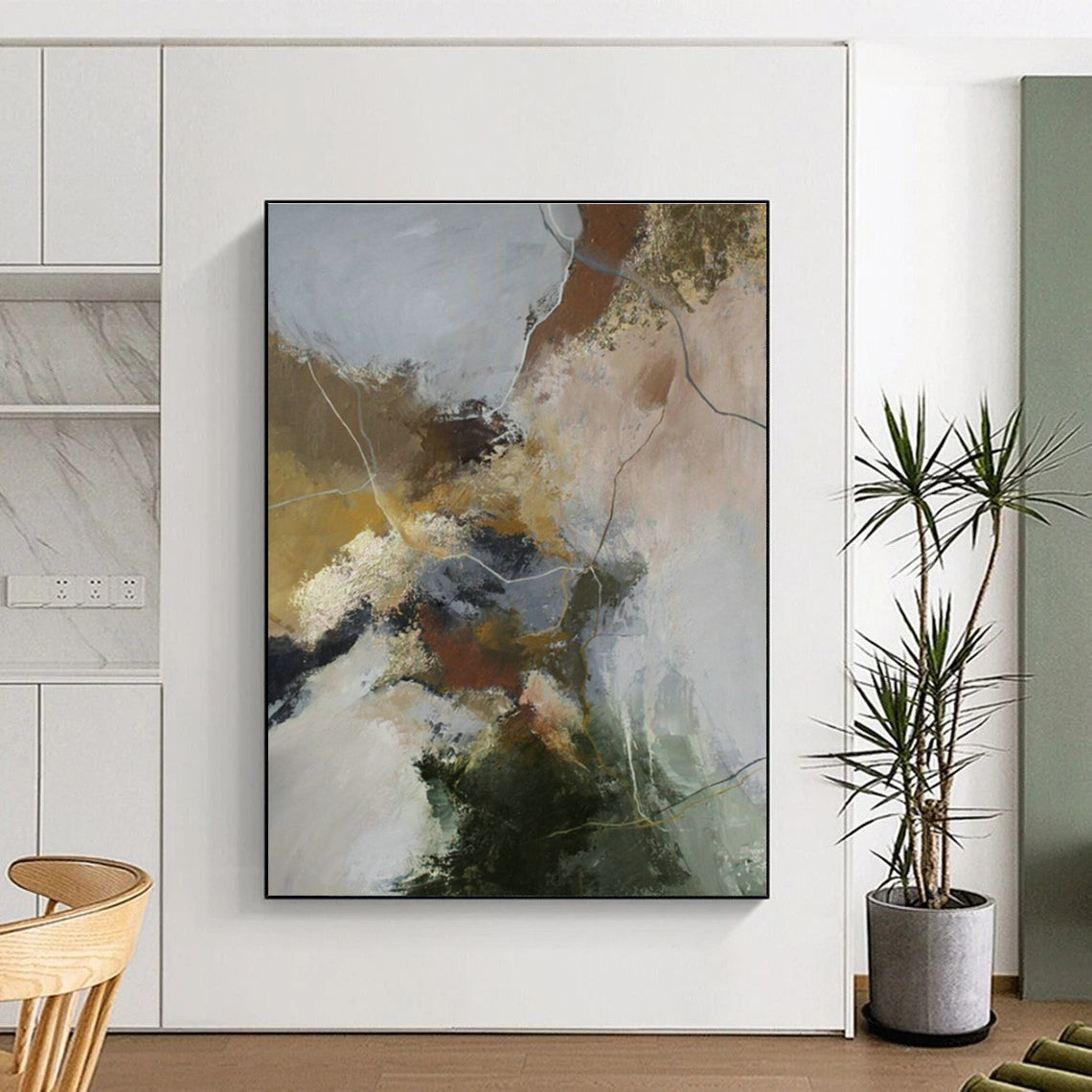Vibrant Mixed - Media Abstract Art for Living Room & Studio DLZ0393