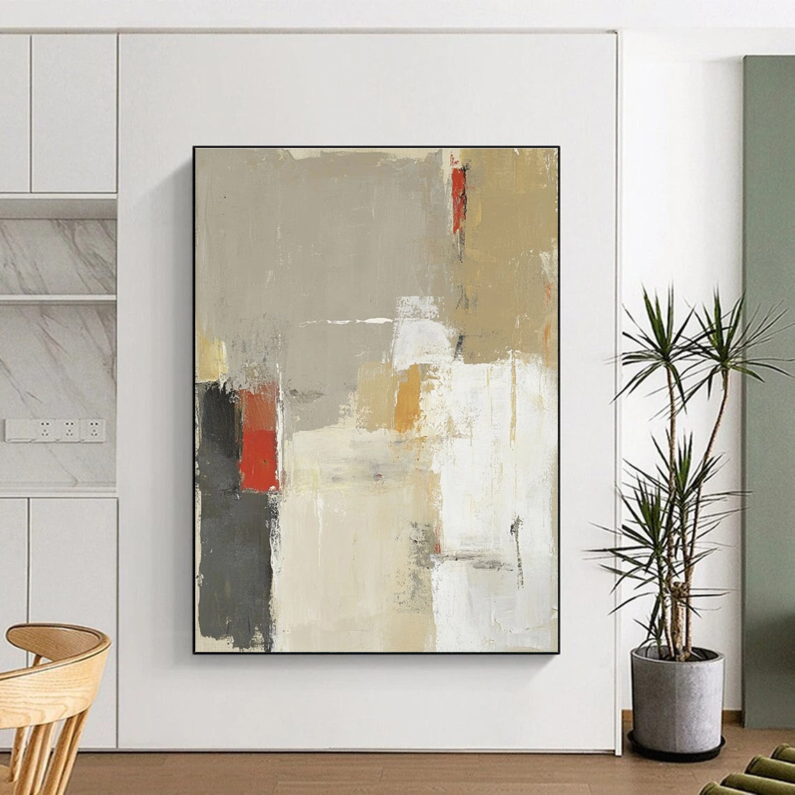Neutral Abstract Layers for Scandinavian - Style Home & Serene Meditation Room STSC616