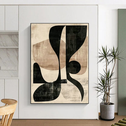 Black - Beige Geometric Abstract for Minimalist Home & Design Studio DLZ0578