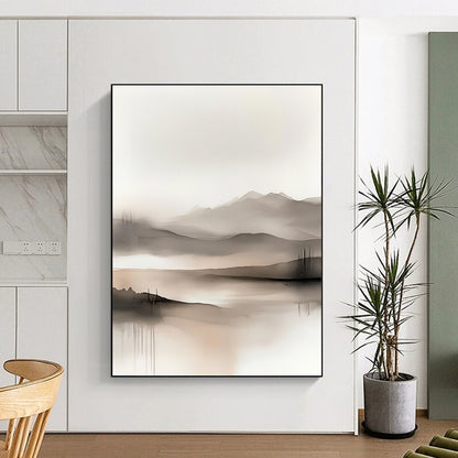 Ink - Wash Landscape for Traditional - Style Study & Zen - Inspired Home STSC504