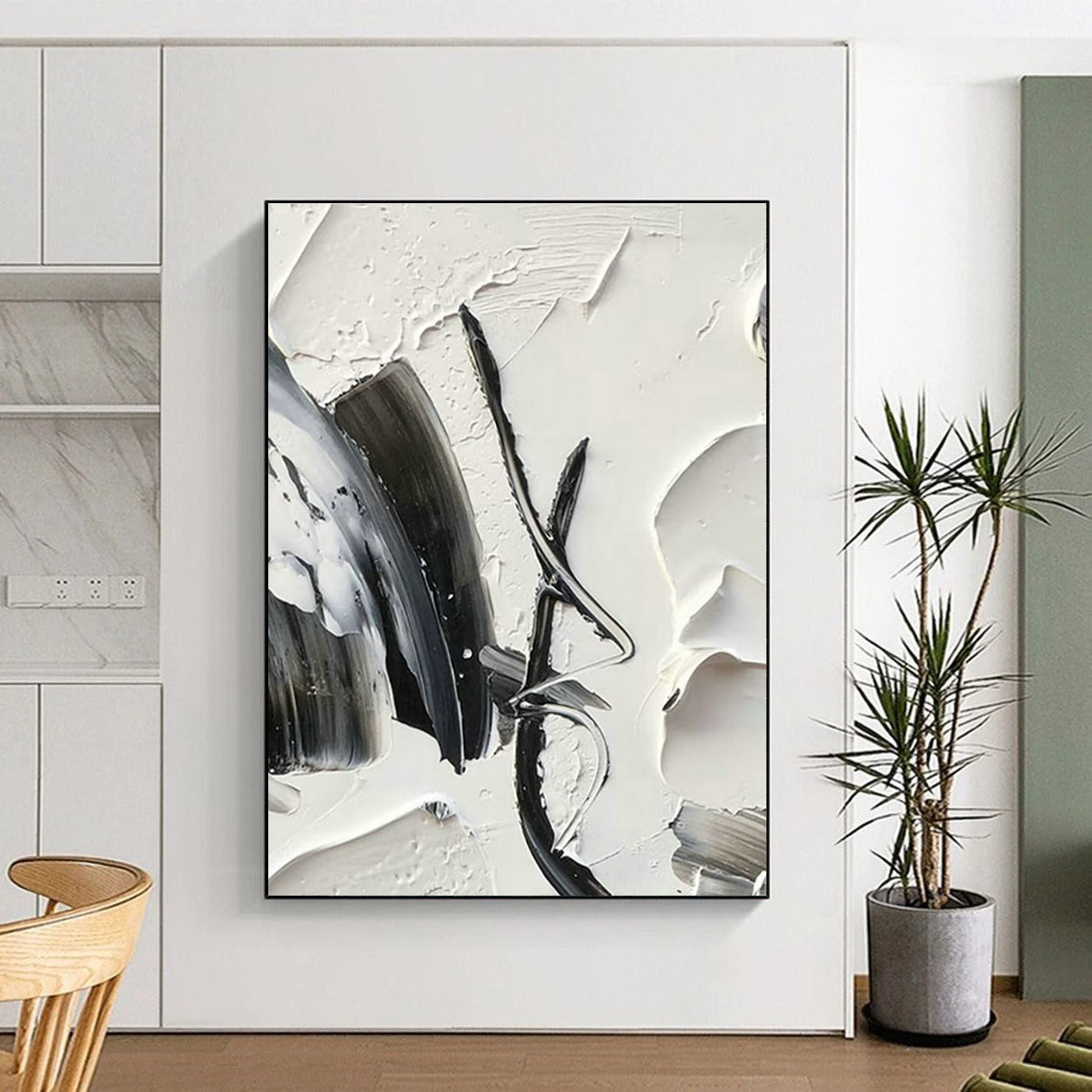 Monochrome Textured Abstract for Industrial Loft Office & Avant - Garde Café DLZ1571
