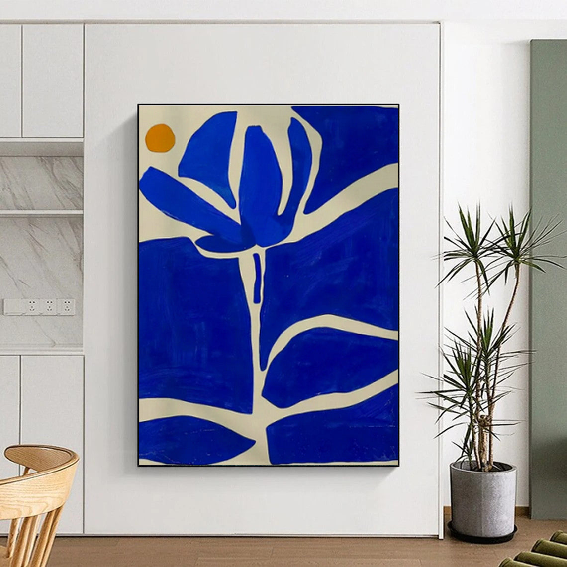 Blue Floral Art for Coastal Home & Botanical - Themed Art Show DLZ1846