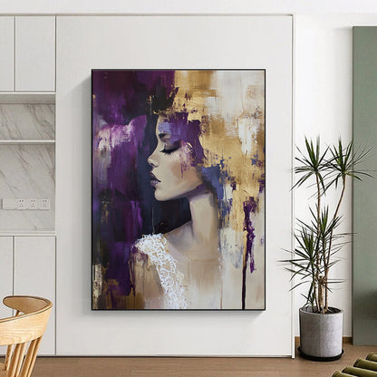 Woman with Purple and Gold Abstract Background for Luxury Beauty Salon & Art - Centric Lounge STSC177