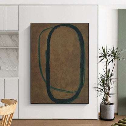Minimalist Double - Loop Abstract Art for Modern Office & Home Study DLZ1160