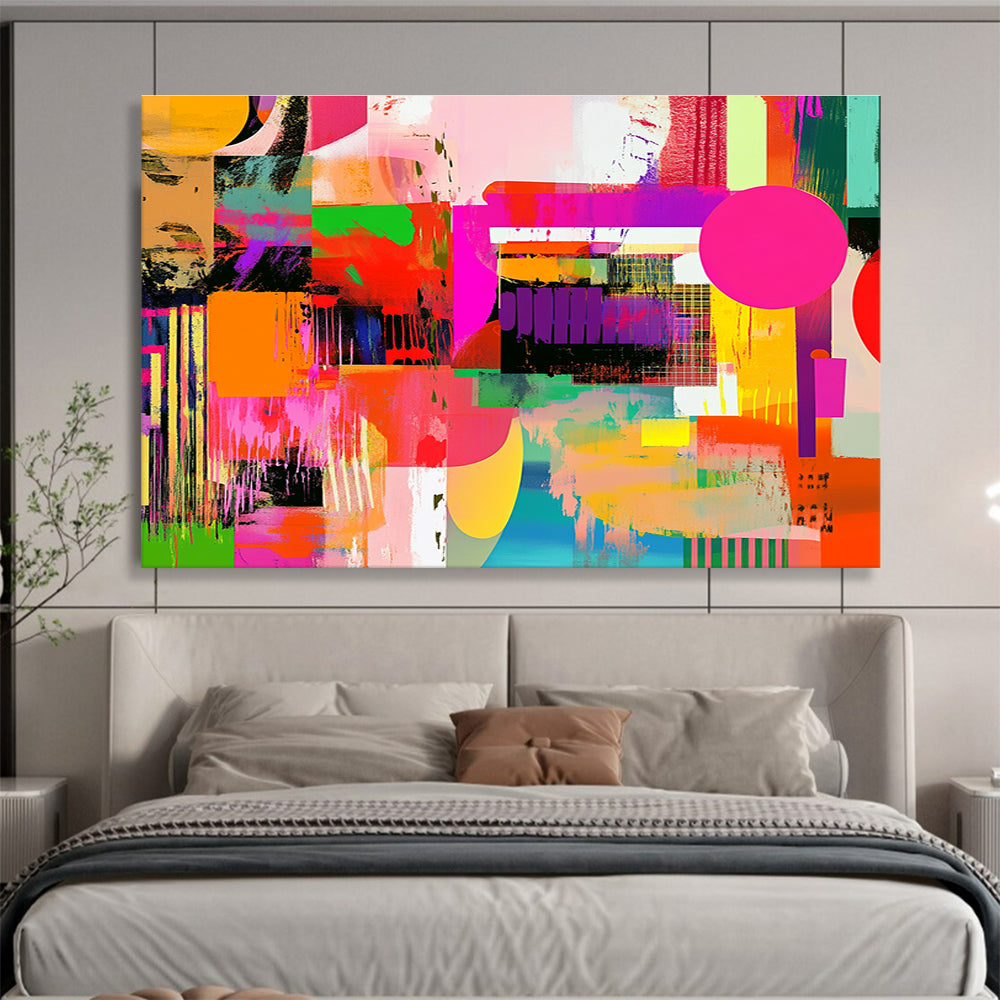 Colorful Abstract Collage Art for Art Gallery Exhibition & Bohemian - Style Café SC461