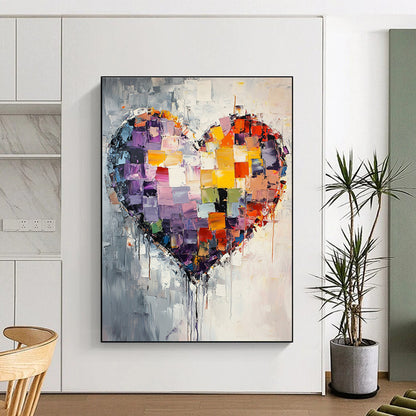 Colorful Patchwork Heart for Bohemian - Style Living Room & Love - Themed Gallery STSC559