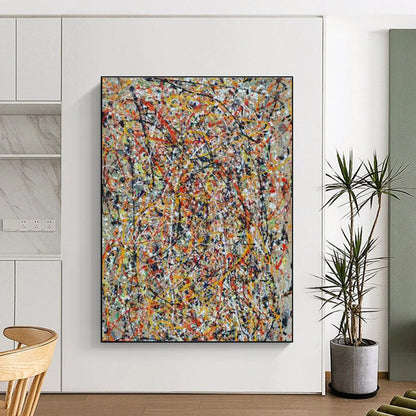 Pollock - Style Abstract Art for Creative Agency Breakroom & Eclectic Art Bar DLZ1573