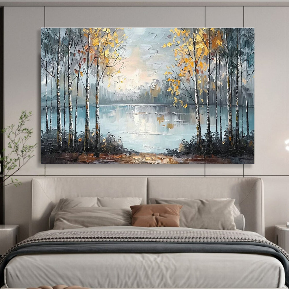Lake & Forest Landscape Art for Rustic Cabin Living Room Decor DLZ3288