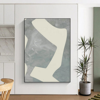 Light Gray Geometric Abstract Art for Minimalist Office & Modern Living Room DLZ0710