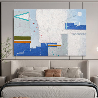 Blue - White Architectural Abstract Art for Creative Real Estate Agency DLZ2955