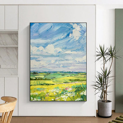 Vibrant Landscape Oil Painting for Countryside Café & Rustic Home Living Room DLZ1591